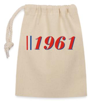 Year 1961 - Closable cotton gift bag (14x20cm) - nature - Front