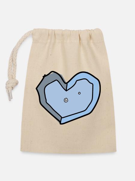 boulderliebe blau - Verschließbarer Geschenkbeutel aus Baumwolle (14x20cm) - Natur