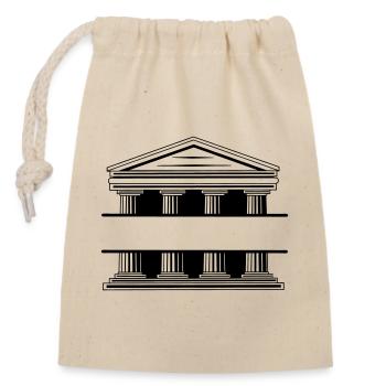 Monogramm des Gerichtsgebäudes - Verschließbarer Geschenkbeutel aus Baumwolle (14x20cm) - Natur - Vorne
