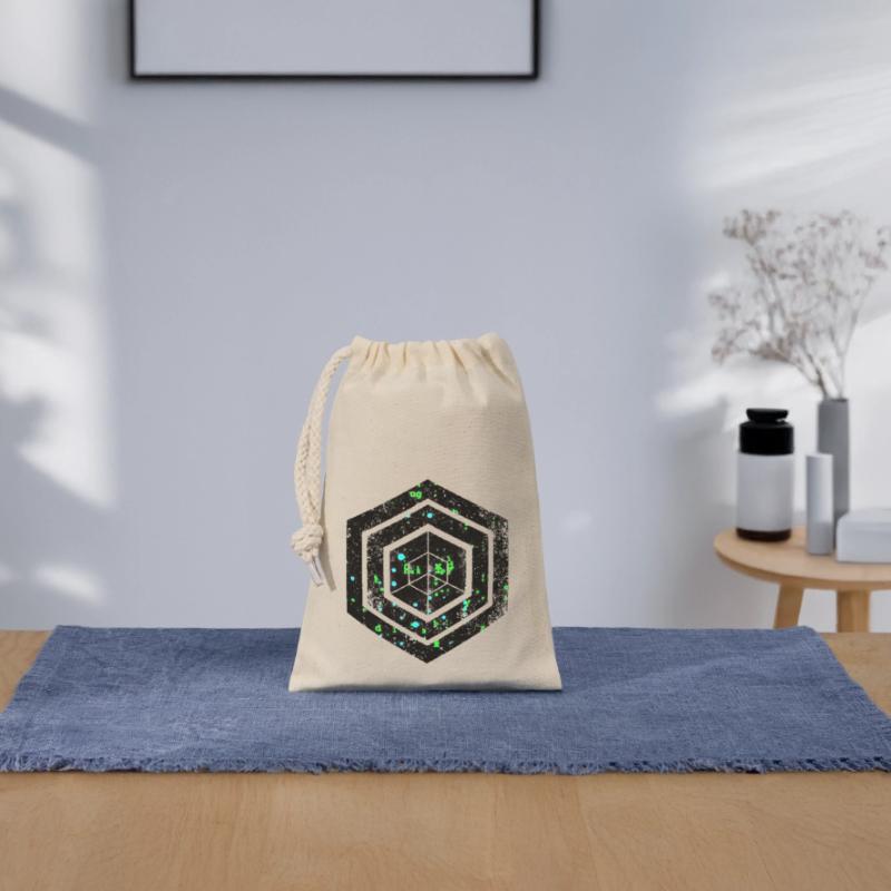 Hexagon-Programmierung Programmierer Codierung geometrisch Verschließbarer Geschenkbeutel aus Baumwolle (14x20cm)