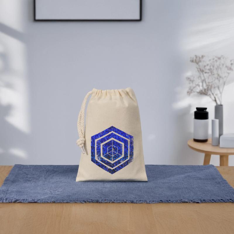 Codage géométrique du programmeur de programmation hexagonale Sac cadeau en coton avec cordon (14 x 20 cm)