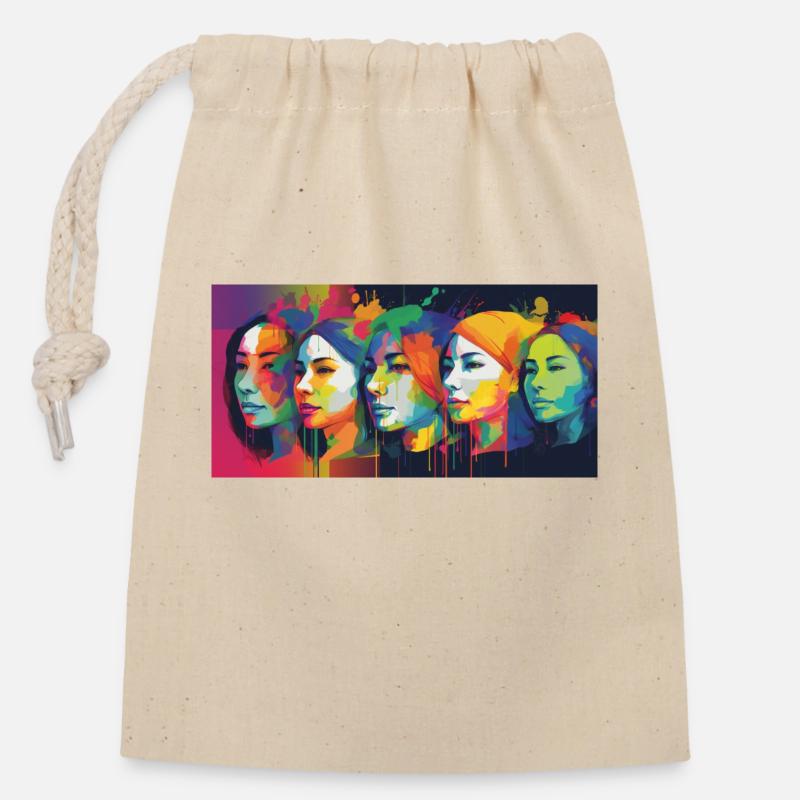 L’avenir en couleurs - Sac cadeau en coton avec cordon (14 x 20 cm) - nature