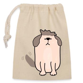 lovely pet puppy - Closable cotton gift bag (14x20cm) - nature - Front