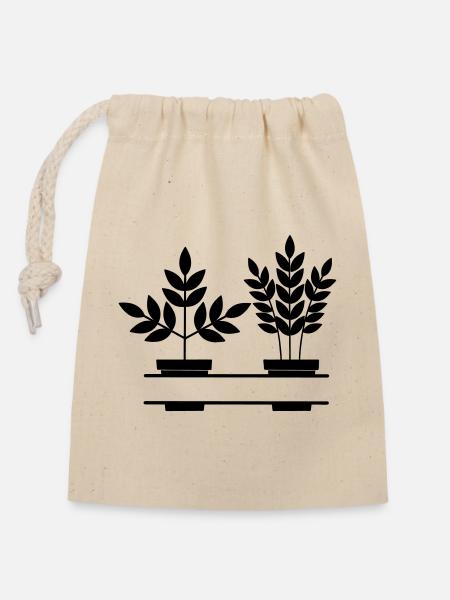 Pflanzen-Banner - Verschließbarer Geschenkbeutel aus Baumwolle (14x20cm) - Natur