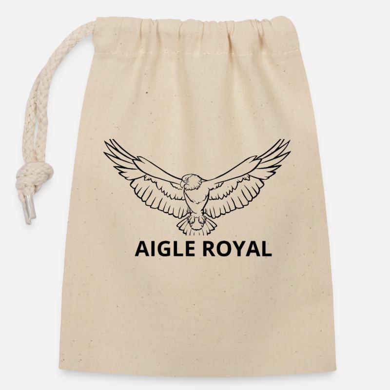 eagle - Closable cotton gift bag (14x20cm) - nature