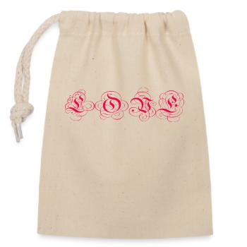 Love - Closable cotton gift bag (14x20cm) - nature - Front