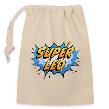 Super Leo - Closable cotton gift bag (14x20cm) - nature - Front