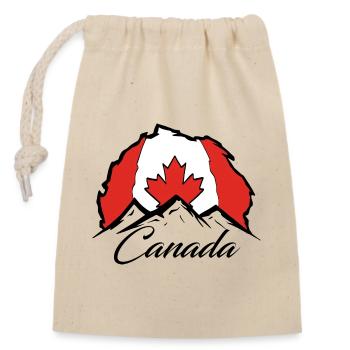 Kanada Flagge - Verschließbarer Geschenkbeutel aus Baumwolle (14x20cm) - Natur - Vorne