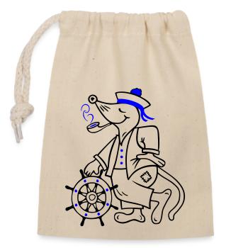 Sailor, maritime - Closable cotton gift bag (14x20cm) - nature - Front