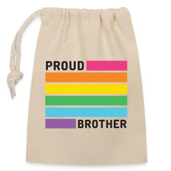 Pride Month LGBT - Stolzer Bruder - Verschließbarer Geschenkbeutel aus Baumwolle (14x20cm) - Natur - Vorne