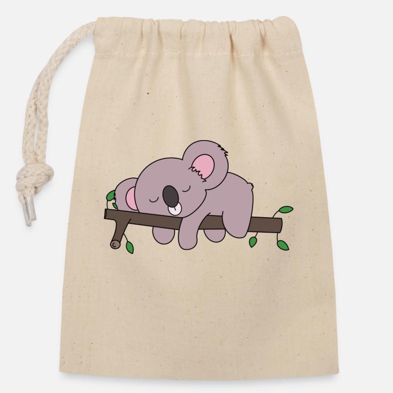 Koala - Sac cadeau en coton avec cordon (14 x 20 cm) - nature