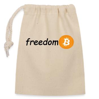 liberté - Sac cadeau en coton avec cordon (14 x 20 cm) - nature - Devant