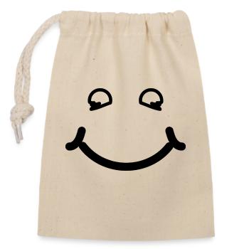 Smile - Closable cotton gift bag (14x20cm) - nature - Front