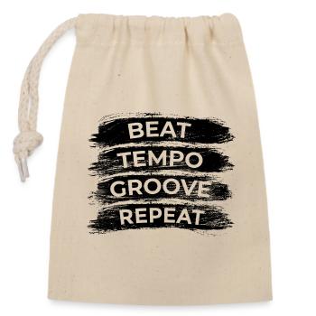 Beat Groove Tempo Repeat - Verschließbarer Geschenkbeutel aus Baumwolle (14x20cm) - Natur - Vorne