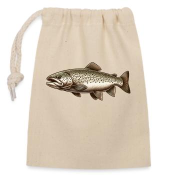 Truite - Sac cadeau en coton avec cordon (14 x 20 cm) - nature - Devant