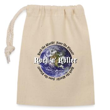 Rock the World Sauvez la planète - Sac cadeau en coton avec cordon (14 x 20 cm) - nature - Devant