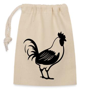 Hen - Closable cotton gift bag (14x20cm) - nature - Front