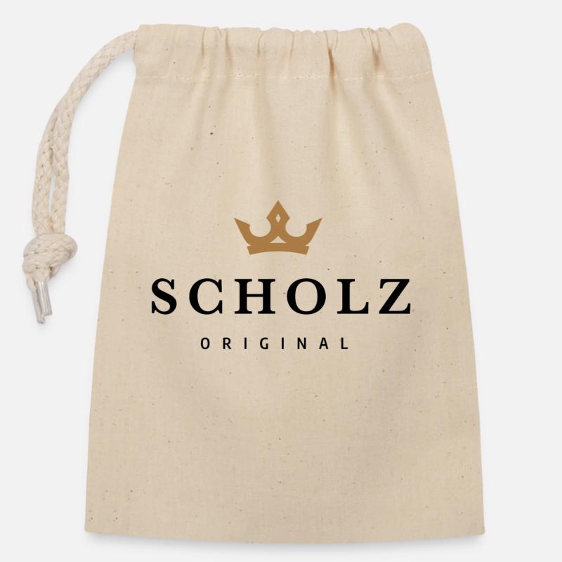 Scholz - Verschließbarer Geschenkbeutel aus Baumwolle (14x20cm) - Natur