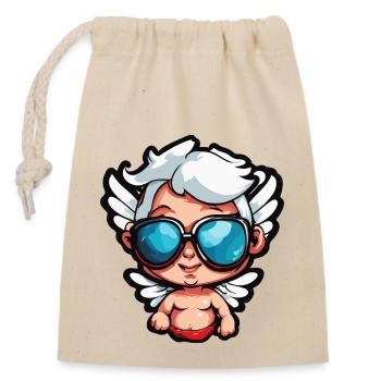Cupid / Love / Arrow / Heart / Valentine's Day - Closable cotton gift bag (14x20cm) - nature - Front