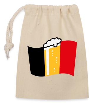 Drapeau de la bière de Belgique (Beer Nation / Beer Country / 4C) - Sac cadeau en coton avec cordon (14 x 20 cm) - nature - Devant