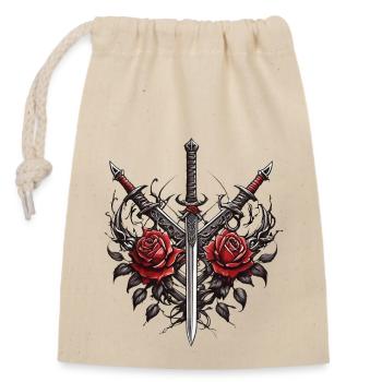 Crossing Swords with Roses and Leaves - Closable cotton gift bag (14x20cm) - nature - Front