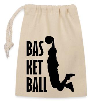 Basketball - Closable cotton gift bag (14x20cm) - nature - Front