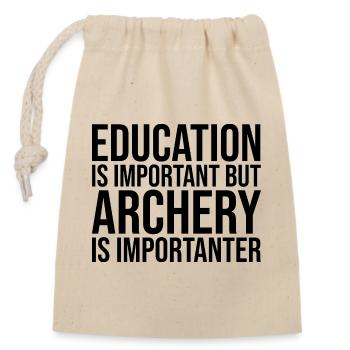 Archery - Closable cotton gift bag (14x20cm) - nature - Front