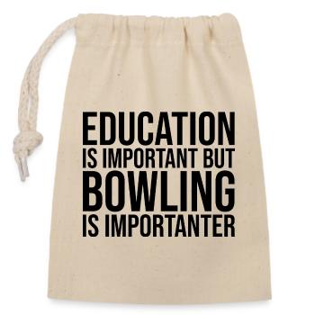 Bowling - Closable cotton gift bag (14x20cm) - nature - Front