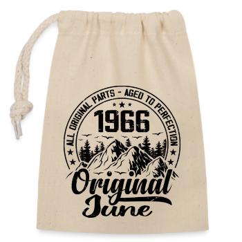 1966 June Original: 58 Years Anniversary Gift - Closable cotton gift bag (14x20cm) - nature - Front
