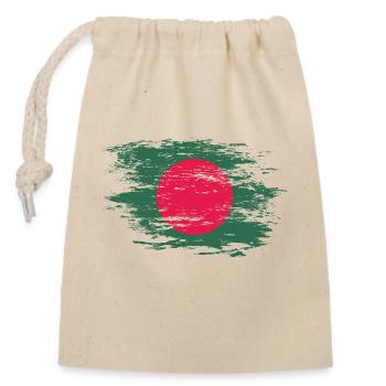 Bangladesch Flagge used - Verschließbarer Geschenkbeutel aus Baumwolle (14x20cm) - Natur - Vorne