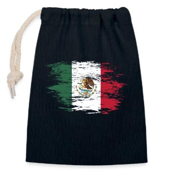 Drapeau mexicain utilisé - Sac cadeau en coton avec cordon (14 x 20 cm) - bleu marine - Devant