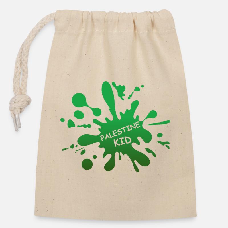 Palestine Kid Splash - Verschließbarer Geschenkbeutel aus Baumwolle (14x20cm) - Natur