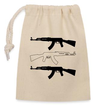 Ak 47 - Closable cotton gift bag (14x20cm) - nature - Front