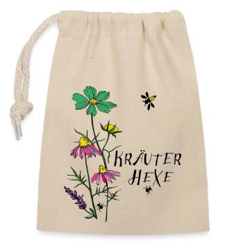 Sorcière des herbes - Sac cadeau en coton avec cordon (14 x 20 cm) - nature - Devant
