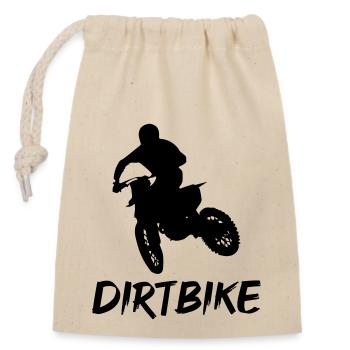 moto tout-terrain - Sac cadeau en coton avec cordon (14 x 20 cm) - nature - Devant
