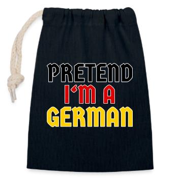 Pretend I'm a German - Lustiges Kostüm - Verschließbarer Geschenkbeutel aus Baumwolle (14x20cm) - Navy - Vorne