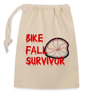 Bike Fall Survivor Fahrradunfall Blutiges Halloween - Verschließbarer Geschenkbeutel aus Baumwolle (14x20cm) - Natur - Vorne