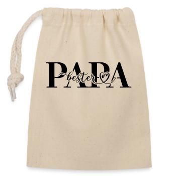 Bester Papa - Verschließbarer Geschenkbeutel aus Baumwolle (14x20cm) - Natur - Vorne