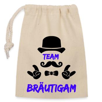 Équipe Groom - Sac cadeau en coton avec cordon (14 x 20 cm) - nature - Devant