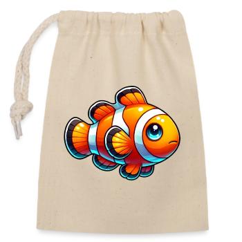 Clownfisch - Verschließbarer Geschenkbeutel aus Baumwolle (14x20cm) - Natur - Vorne