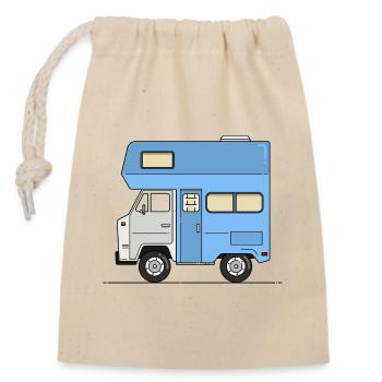 Camping Car - Sac cadeau en coton avec cordon (14 x 20 cm) - nature - Devant