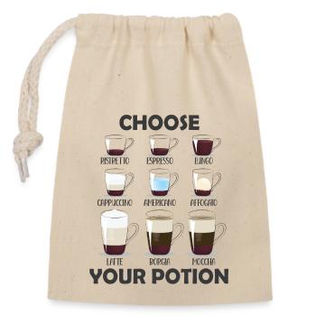 Choisissez votre amateur de café potion - Sac cadeau en coton avec cordon (14 x 20 cm) - nature - Devant