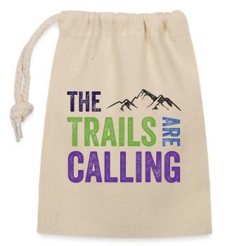 The Trails Are Calling - Closable cotton gift bag (14x20cm) - nature - Front