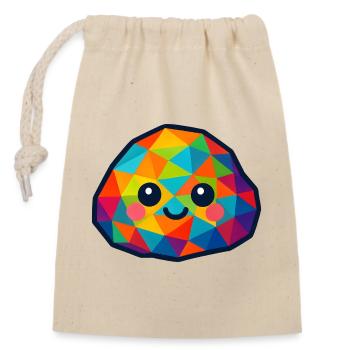 WPAP Polygon Kawaii Style Baby Rocks - Closable cotton gift bag (14x20cm) - nature - Front