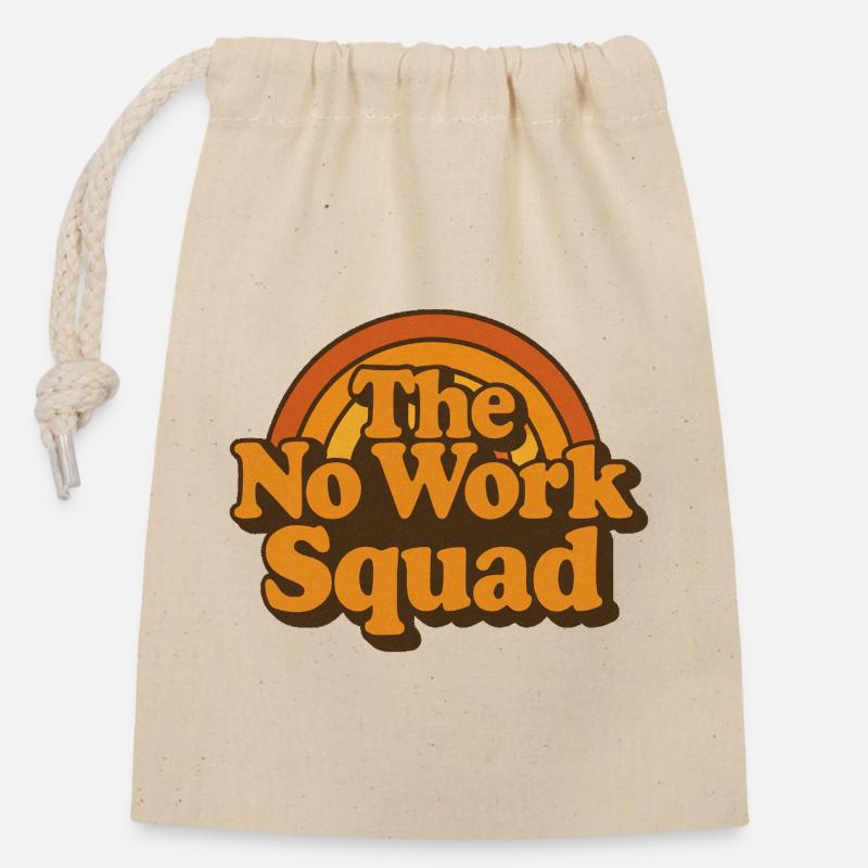 Vintage Retro No Work Squad Shirt - Closable cotton gift bag (14x20cm) - nature
