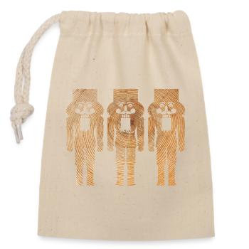 3 casse-noisette en bois Noël symbole de décoration de l’Avent - Sac cadeau en coton avec cordon (14 x 20 cm) - nature - Devant