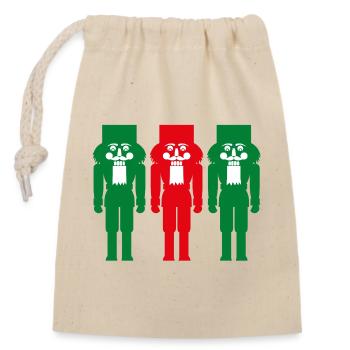 Casse-Noisette Couleur Trois Noël Traditionnel - Sac cadeau en coton avec cordon (14 x 20 cm) - nature - Devant