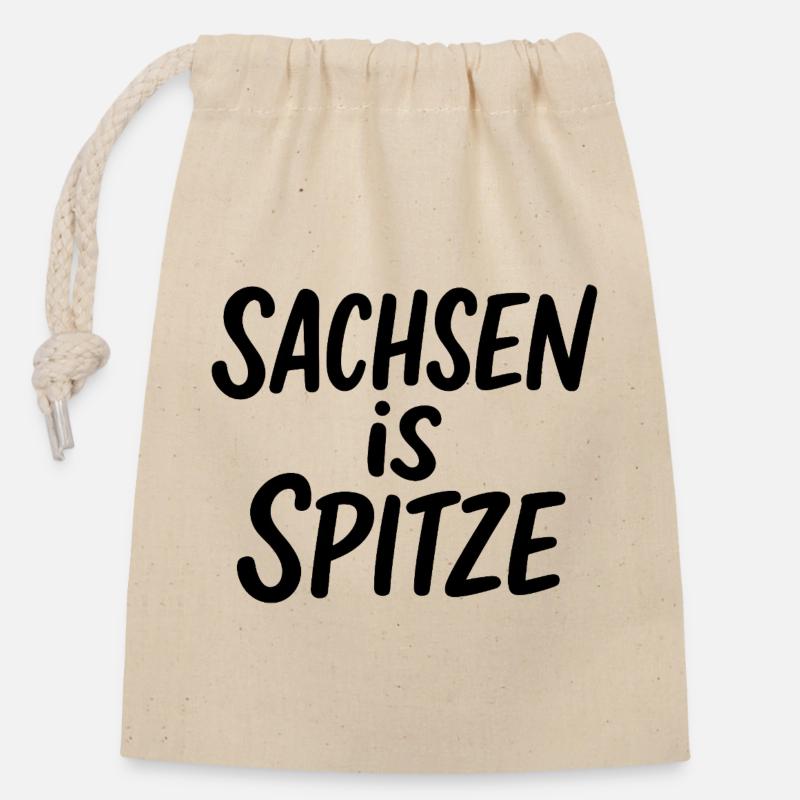 Sachsen_is_Spitze - Verschließbarer Geschenkbeutel aus Baumwolle (14x20cm) - Natur