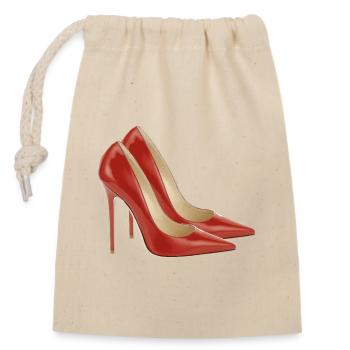 Pump it up - red pumps - Closable cotton gift bag (14x20cm) - nature - Front