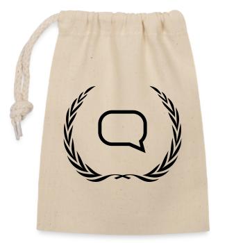 Speech bubble wreath - Closable cotton gift bag (14x20cm) - nature - Front